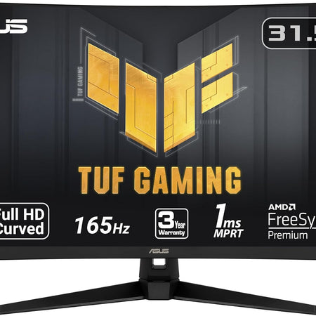 TUF Gaming 32" 1080P Curved Monitor (VG328H1B) - Full HD, 165Hz (Supports 144Hz), 1Ms, Extreme Low Motion Blur, Speaker, Adaptive-Sync, Freesync Premium, VESA Mountable, HDMI, Tilt Adjustable