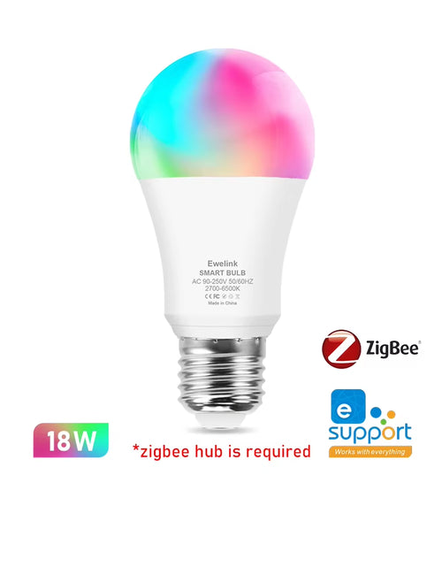 Load image into Gallery viewer, Smart Wifi Zigbee LED Light Bulb Dimmable E27 E14 GU10 RGBCW 2700-6500K LED Candle Lamp for Ewelink APP Alexa Google Home Yandex
