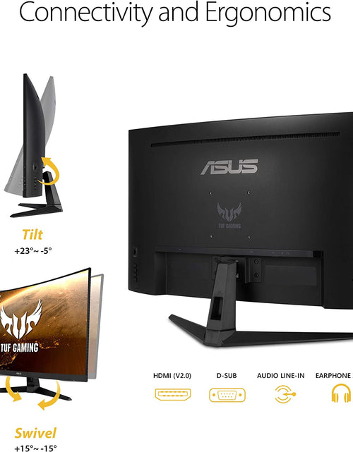 Load image into Gallery viewer, TUF Gaming 32&quot; 1080P Curved Monitor (VG328H1B) - Full HD, 165Hz (Supports 144Hz), 1Ms, Extreme Low Motion Blur, Speaker, Adaptive-Sync, Freesync Premium, VESA Mountable, HDMI, Tilt Adjustable
