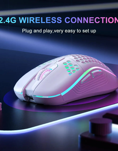 Load image into Gallery viewer, 2.4G Wireless Gaming Mouse RGB Lighting Charging Mouse with Adjustable DPI Ergonomic Honeycomb Design for Desktop Laptop
