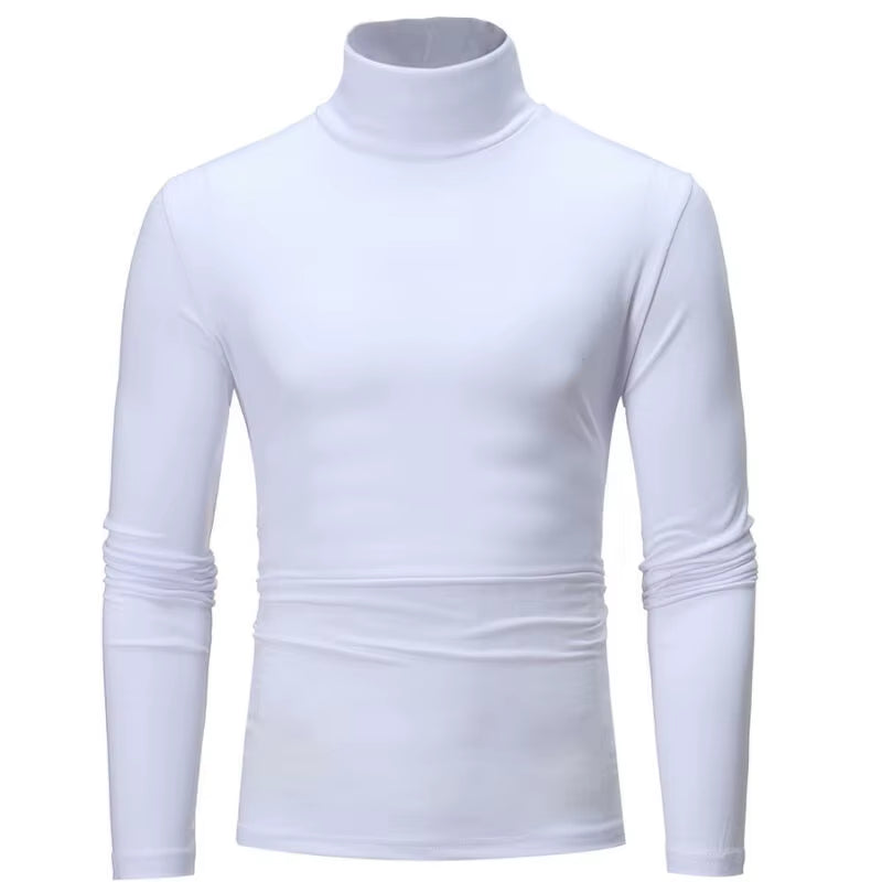 New Fashion Mens Cotton Turtle Neck Turtleneck Sweaters Stretch Shirt Tops plus Size