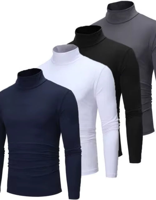 Load image into Gallery viewer, New Fashion Mens Cotton Turtle Neck Turtleneck Sweaters Stretch Shirt Tops plus Size
