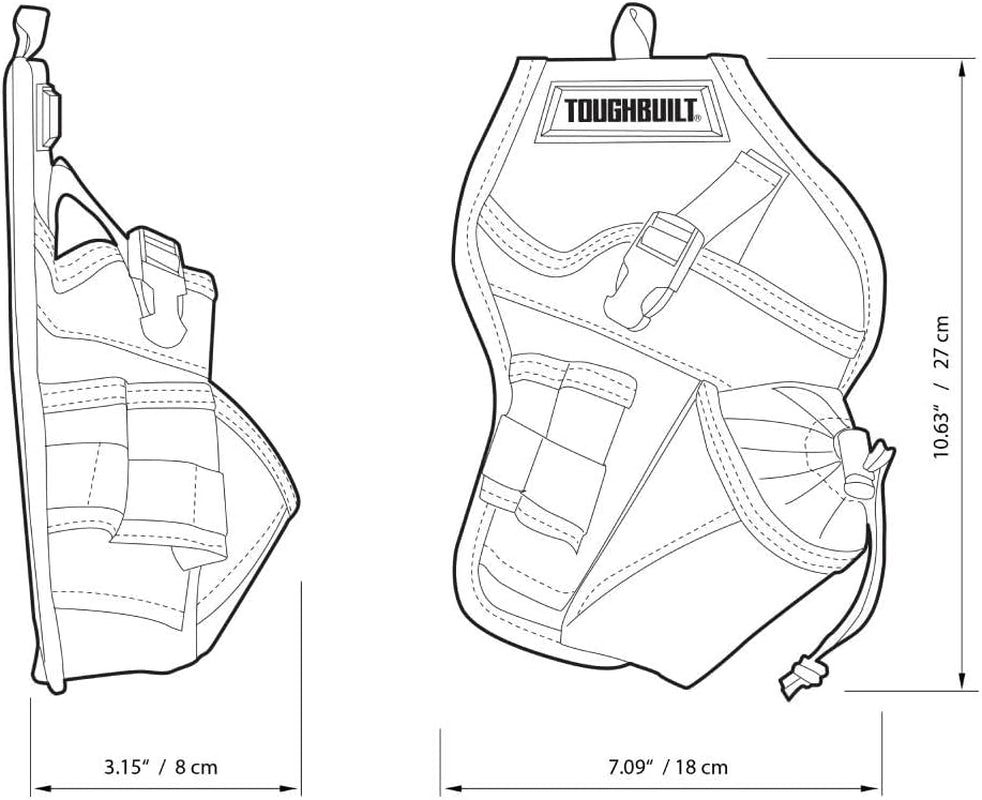 - Drill Holster W/Multiple Tool Loops and Angled Design to Evenly Balance Weight on Belt - (TB-220-B)