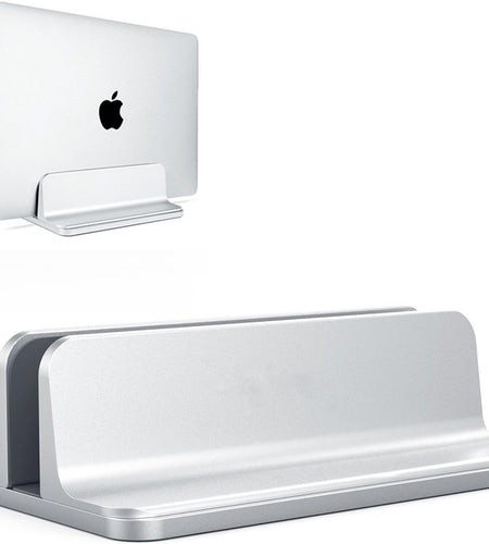 Vertical Laptop Stand, Laptops Cradle Holder, Laptop Standing Desk Dock with Adjustable Size, Laptop Computer Accessories Holder for Macbook Pro/Air Dell Hp Surface Ipad-Silver
