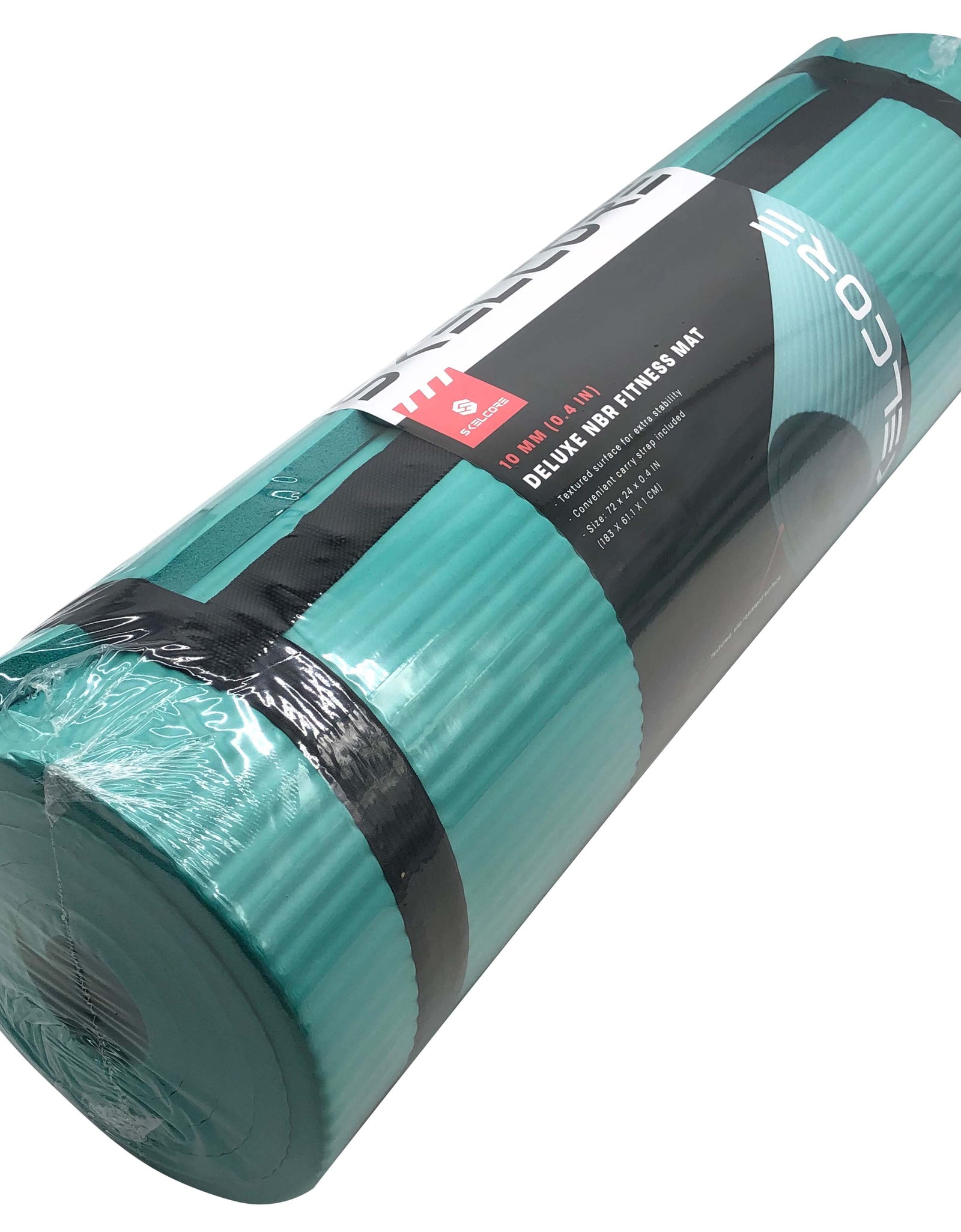 10Mm Extra Long, Non-Slip Exercise Mat with Carrying Strap, Teal