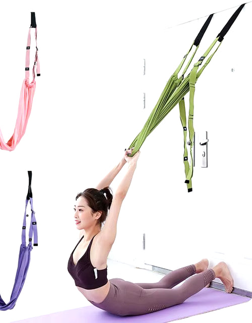 Load image into Gallery viewer, Pull Rope Aerial Yoga Strap Stretch Leg Splits Trainer Female Gym Belt Adjustable Aerial Yoga Strap Hammock Swing Stretching
