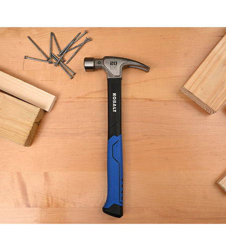 20-Oz Smooth Face Steel Head Fiberglass Claw Hammer