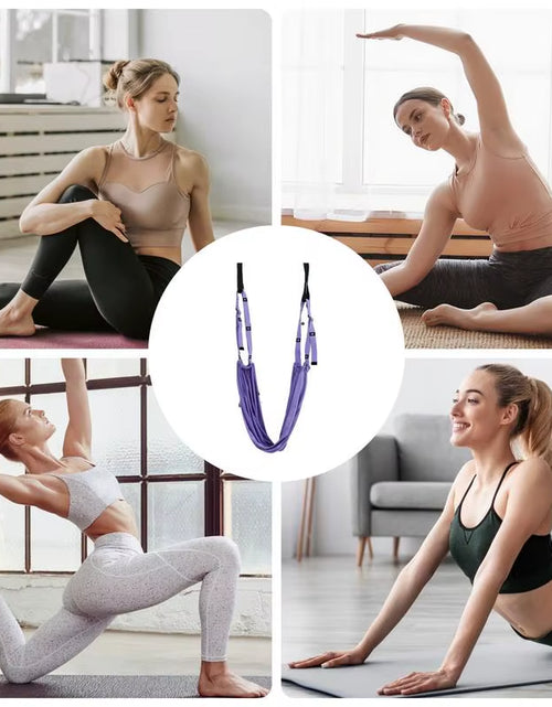 Load image into Gallery viewer, Pull Rope Aerial Yoga Strap Stretch Leg Splits Trainer Female Gym Belt Adjustable Aerial Yoga Strap Hammock Swing Stretching
