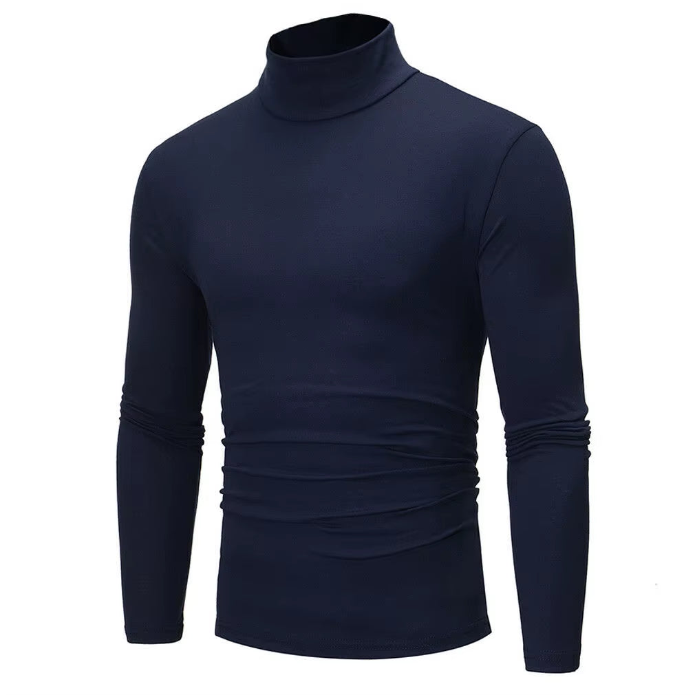 New Fashion Mens Cotton Turtle Neck Turtleneck Sweaters Stretch Shirt Tops plus Size