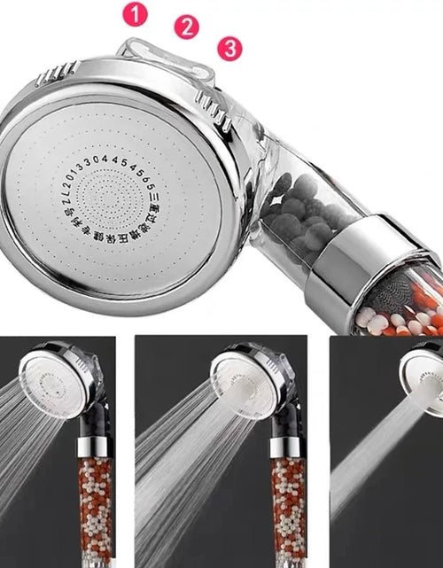 Load image into Gallery viewer, New 3 Functions High Pressure SPA Shower Head Water Saving Handheld Rainfall Bathroom Accessories Anion Filter Shower
