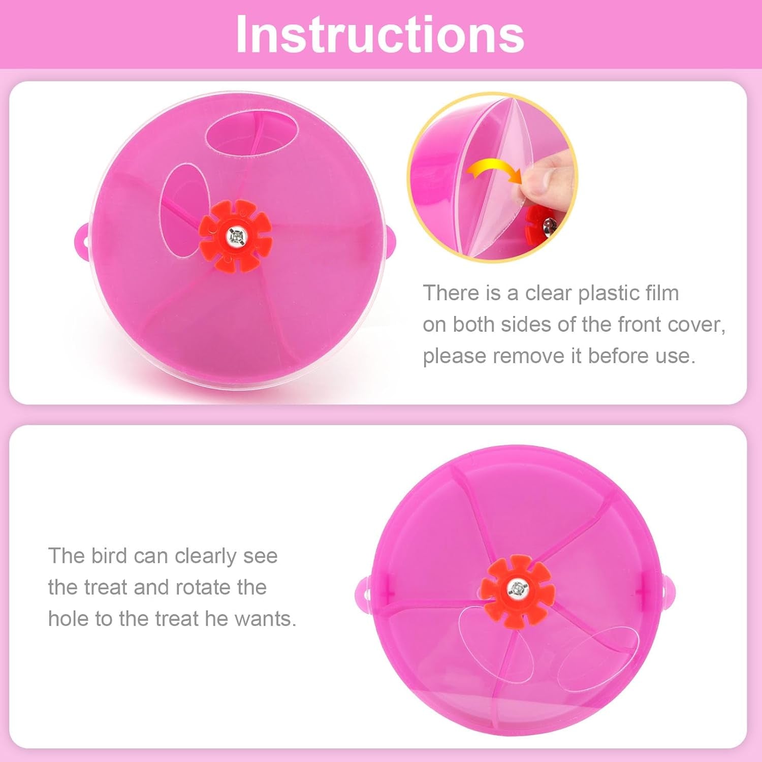 Bird Creative Foraging System Wheel Seed Food Ball Rotate Training Toy for Small and Medium Parrots Parakeet Cockatiel Conure