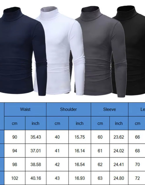 Load image into Gallery viewer, New Fashion Mens Cotton Turtle Neck Turtleneck Sweaters Stretch Shirt Tops plus Size
