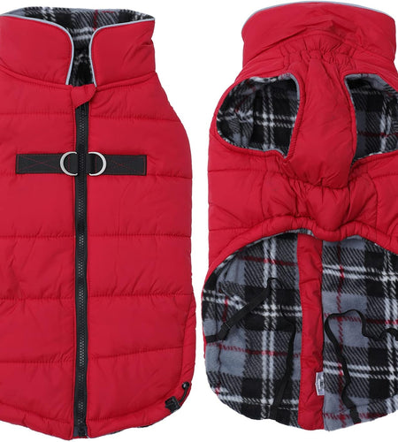 Dog Winter Warm Coat Dog Winter Jacket Windproof Snowproof,Pet Outdoor Jacket Dog Jacket for Small Medium Large Dogs-Red-Xxl