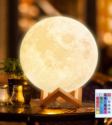 16 Color LED Moon Light USB Rechargeable Remote Control Tap Light Moon Lamp for Bedroom Decoration Kids Birthday Gift Nightlight