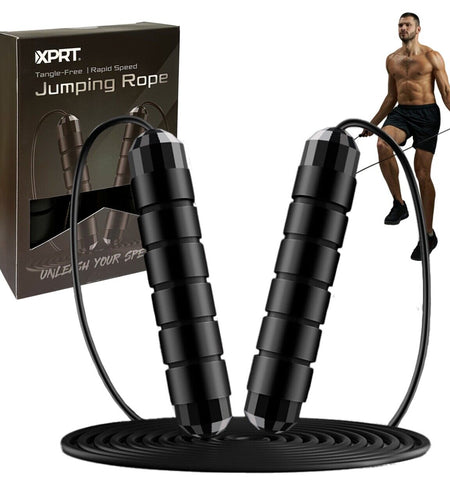 XPRT Fitness Pro Jump Rope - Tangle-Free with Ball Bearings, Adjustable 13Ft
