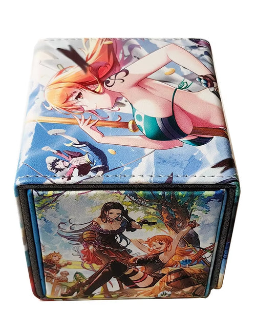 Load image into Gallery viewer, 100+ PU Anime Cards Storage Box Deck Board Game TCG Cards Box Protector Bag for Mgt/Pkm/Yu-Gi-Oh/Trading Card Collecting Game
