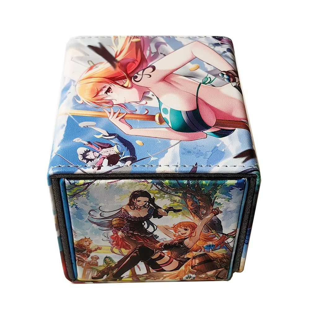 100+ PU Anime Cards Storage Box Deck Board Game TCG Cards Box Protector Bag for Mgt/Pkm/Yu-Gi-Oh/Trading Card Collecting Game