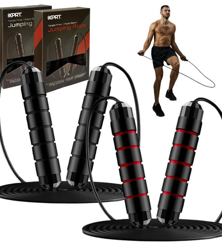 XPRT Fitness Pro Jump Rope - Tangle-Free with Ball Bearings, Adjustable 13Ft