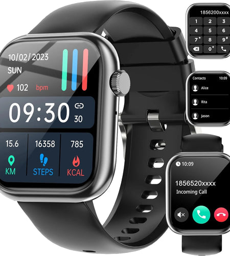 Smart Watch Answer/Make a Call Bluetooth Smart Watch for IOS Android Men'S and Women'S Watch Black