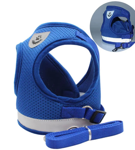 Cat Harness Lead Leash Set Adjustable Reflective Escape Proof Pet Mesh Vest Harness Puppy Dog Collar Small Dog Cat Pet Supplies