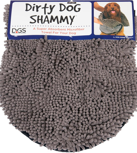 Shammy Dog Towels for Drying Dogs - Heavy Duty Soft Microfiber Bath Towel - Super Absorbent, Quick Drying, & Machine Washable - Must Have Dog & Cat Bathing Supplies | Grey 13X31