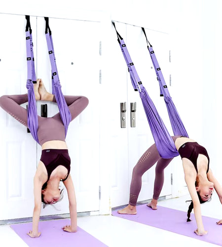 Pull Rope Aerial Yoga Strap Stretch Leg Splits Trainer Female Gym Belt Adjustable Aerial Yoga Strap Hammock Swing Stretching