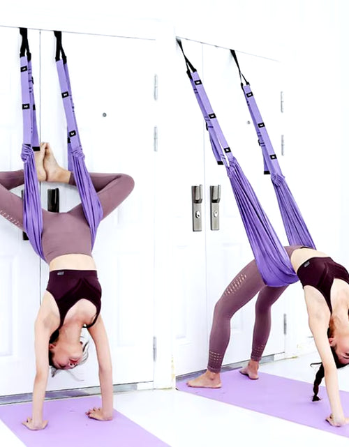 Load image into Gallery viewer, Pull Rope Aerial Yoga Strap Stretch Leg Splits Trainer Female Gym Belt Adjustable Aerial Yoga Strap Hammock Swing Stretching
