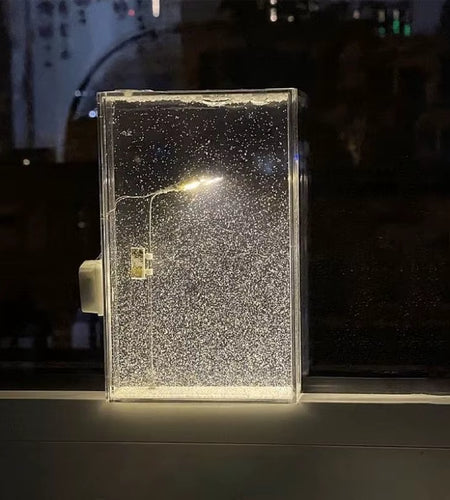 Snow Scene Street Light Snowy Night Flowing Small Night Light Snow Simulation Handmade DIY Material Package Kids Christmas Toys